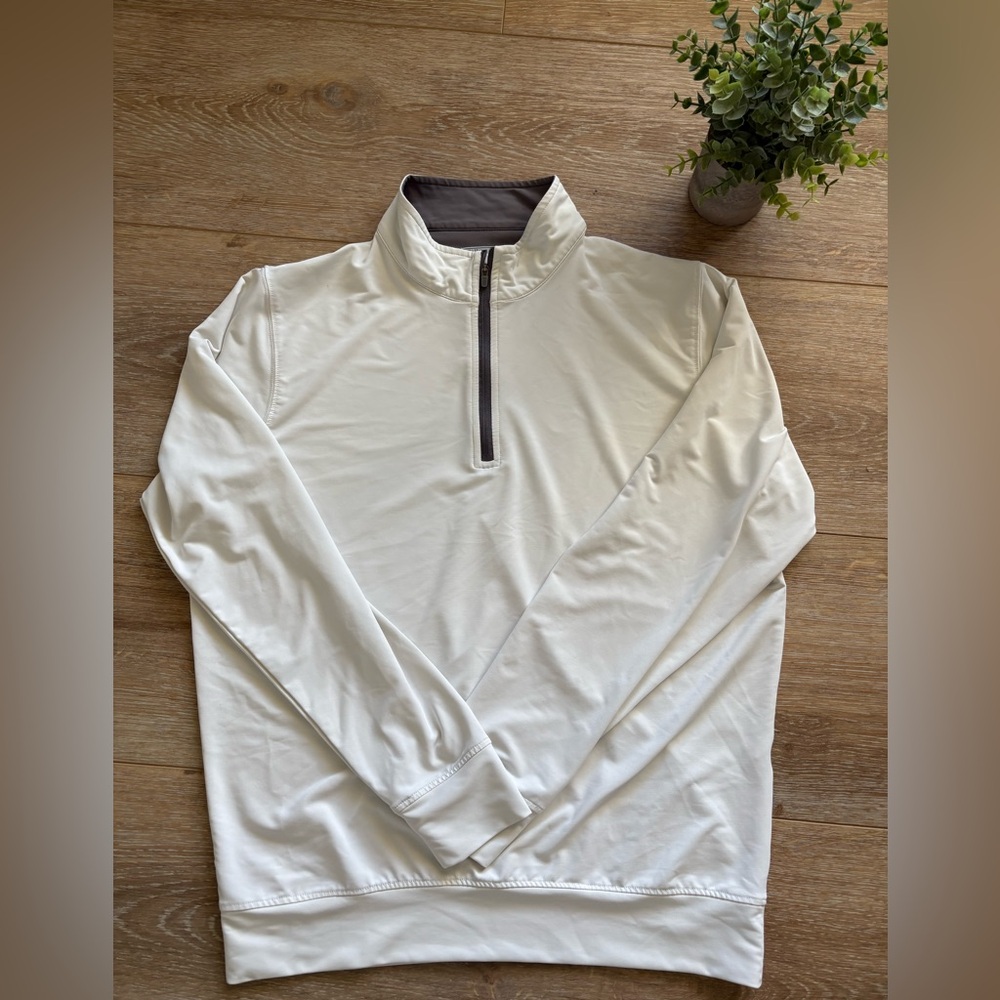 Collars & Co. White Quarter-Zip Pullover – Men’s Medium